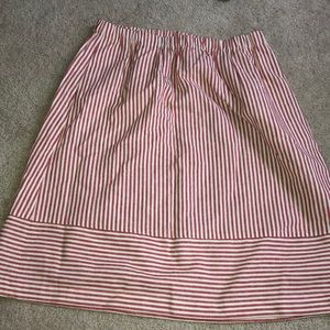 Jcrew red and white stripe skirt size M
